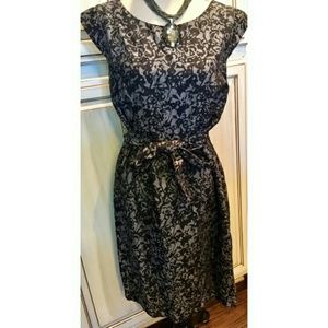 Banana Republic Black and Grey Linen Dress